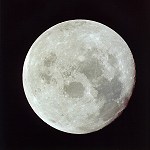 view of full lunar disc during return trip