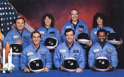 official NASA photo of the Challenger crew