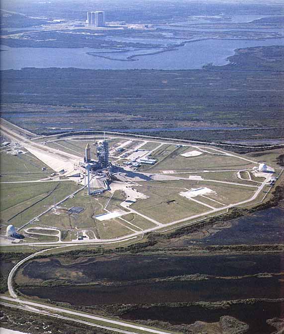 Space Shuttle 51-L on Pad 39-B of Kennedy Space Center's launch complex.