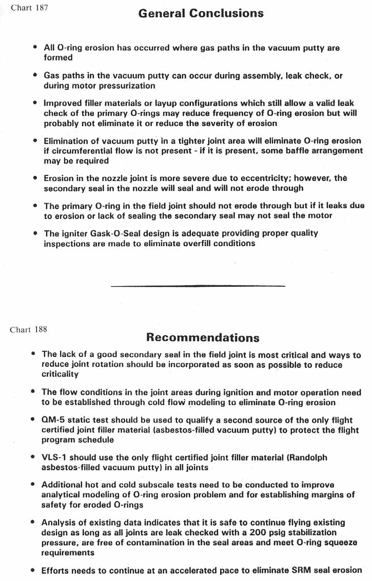 charts 187-188 [Chart 187: General Conclusions; Chart 188: Recommendations]