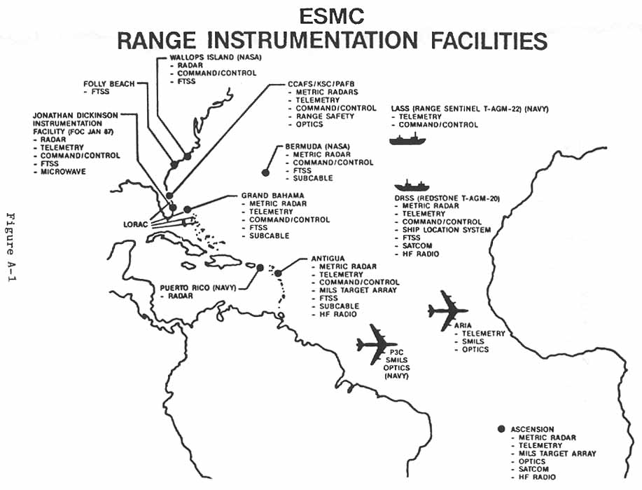Figure A-1. ESMC RANGE INSTRUMENTATION FACILITIES