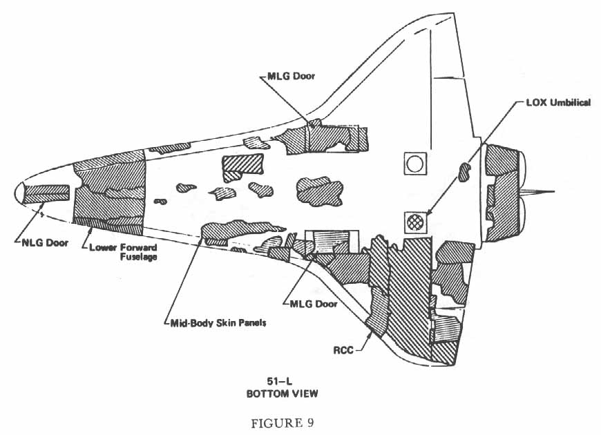 Figure 9. Bottom View of 51-L Orbiter.
