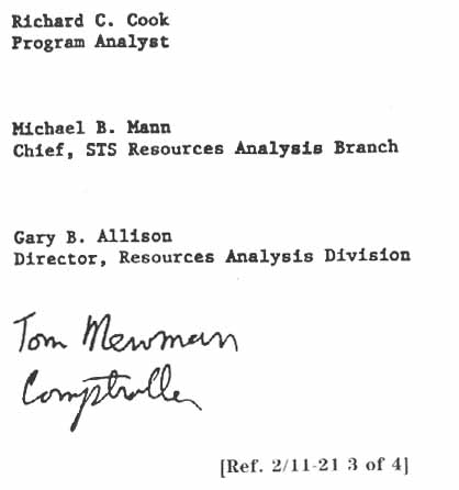 MEMORANDUM- PROBLEM WITH SRB SEALS