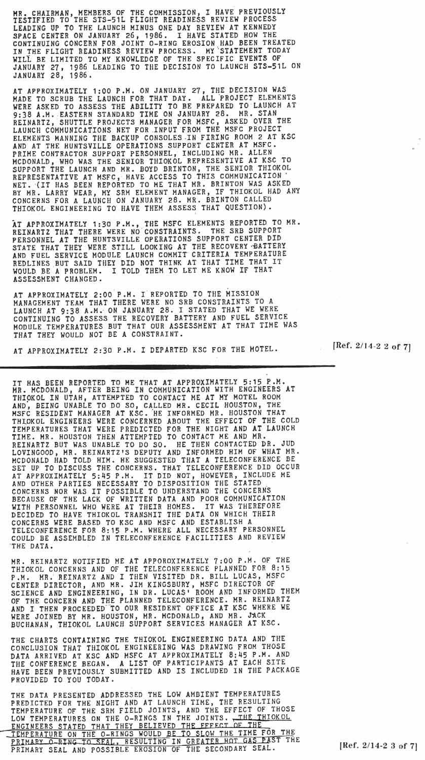 a written testimony/deposition, presumably from Larry Mulloy