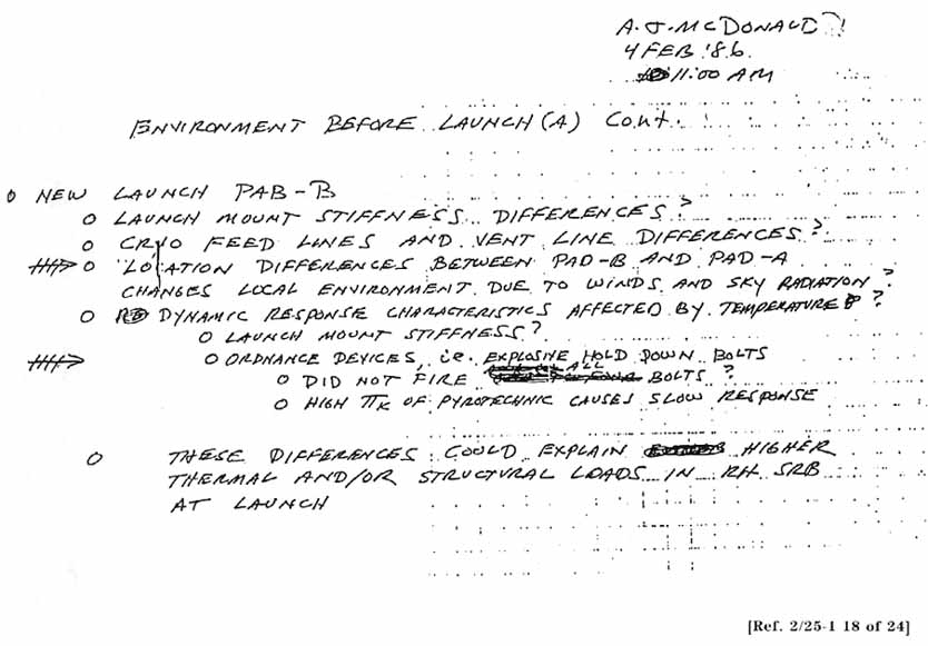 Environment Before Launch (A) Cont. - A.McDonald hand-written notes.