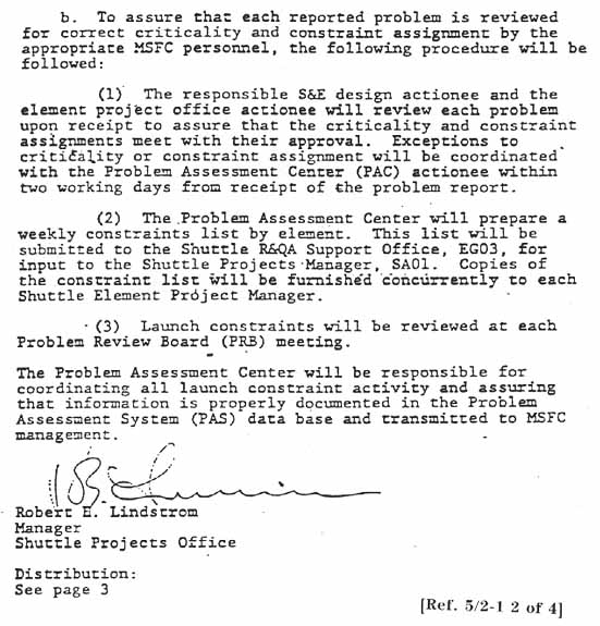 NASA (MSFC) Letter dated Sept. 15, 1980. Subject: Assigning Launch Constraints on Open Problems Submitted to MSFC PAS- (continued). 