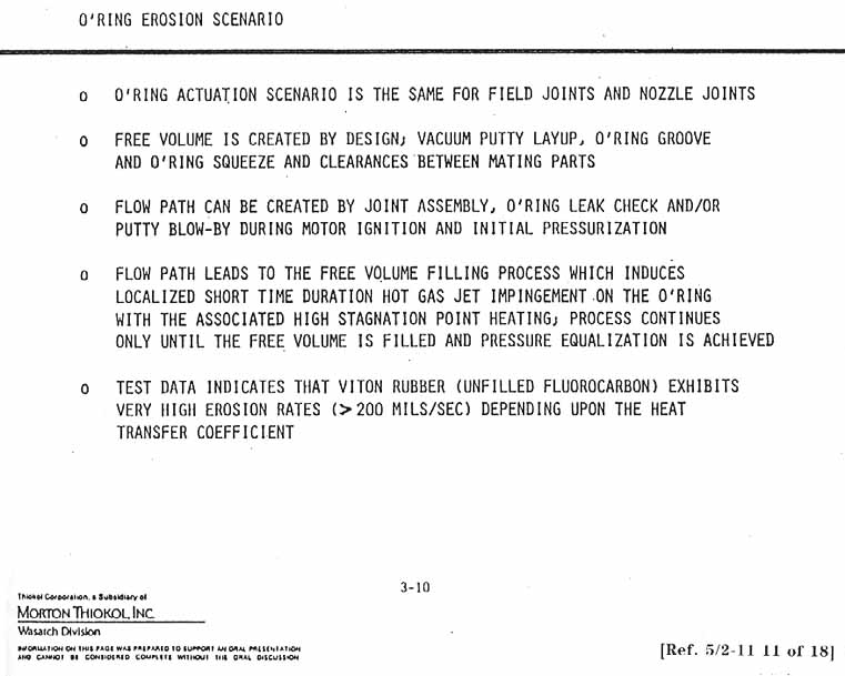 O-Ring Erosion Scenario.