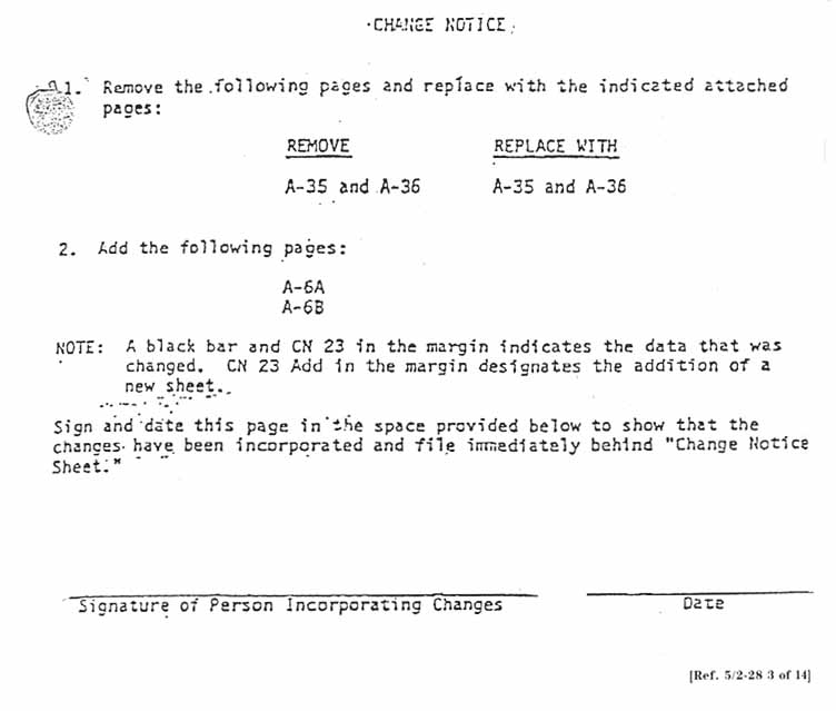 MSFC Change Sheet for Critical Items List- Solid Rocket Booster and Range Safety Command Destruct System. Change No 23. (continued).