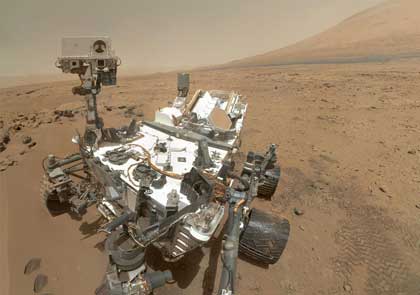 Curiosity rover self-portrait on Mars.