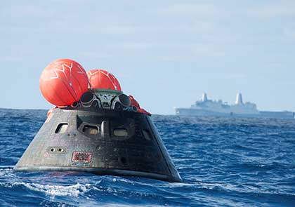 Orion in Pacific after splashdown