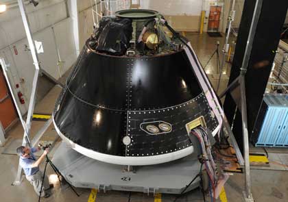 Photo of completed Orion capsule.