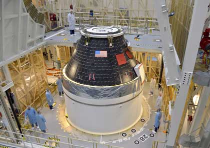 Photo of completed Orion crew module